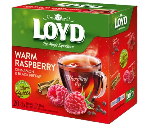 LOYD Warming Tea Raspberry with Cinnamon and Black Pepper, 20 pac