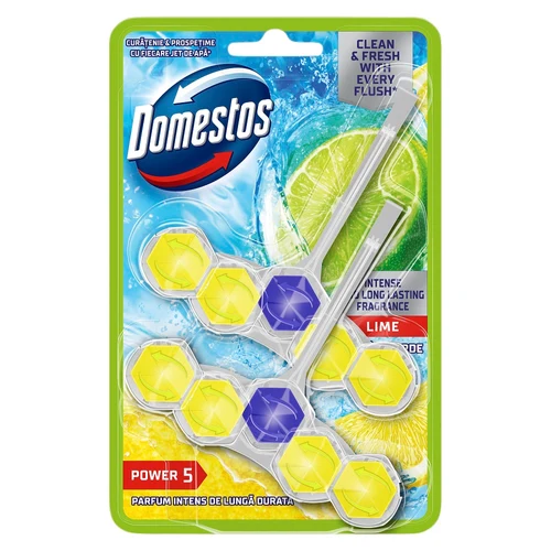 Odorizant pentru toaleta Domestos Power 5 WC block Duo Pack 2*50g - LIME