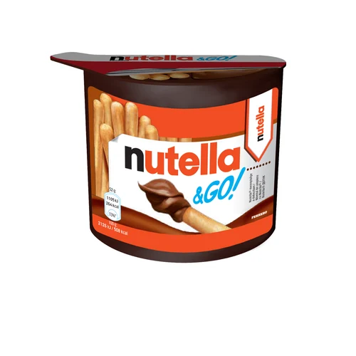Nutella&Go, Gustare cu cremă de alune cu cacao și grisine, 52 g