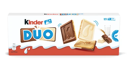 Kinder Duo Milk/White, biscuiti, 150g