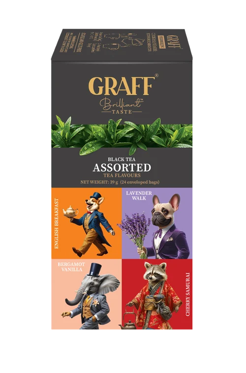 GRAFF Assorted tea flavors, ceai negru, 39g