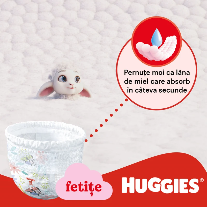 Scutece-chiloţel Huggies Little Movers Pants BOX  4  (9-14 kg)  GIRL (p/u fete), 72 (36x2) buc. 4