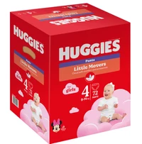 Scutece-chiloţel Huggies Little Movers Pants BOX  4  (9-14 kg)  GIRL (p/u fete), 72 (36x2) buc.