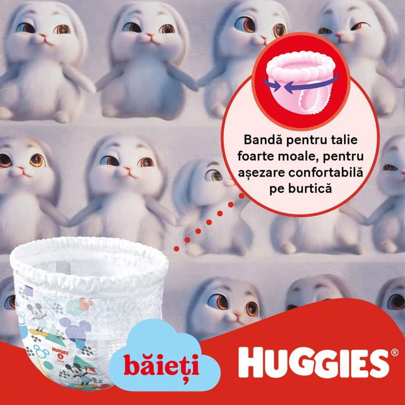 Scutece-chiloţel Huggies Little Movers Pants  4  (9-14 kg) BOY (p/u baieti), 52 scutece/pachet 6