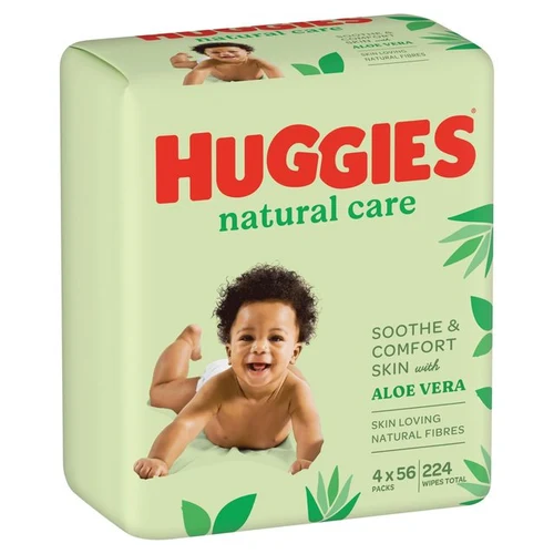 Влажные салфетки Huggies Natural Care, 4 x 56 шт