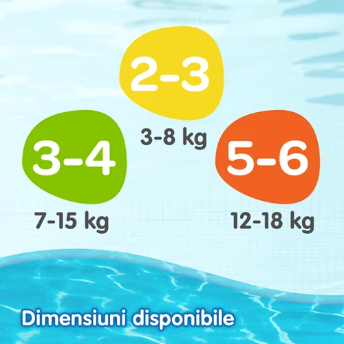 Scutece-chiloţel pentru apă Huggies Little Swimmers  nr. 2-3  (3-8 kg), 12 buc.  