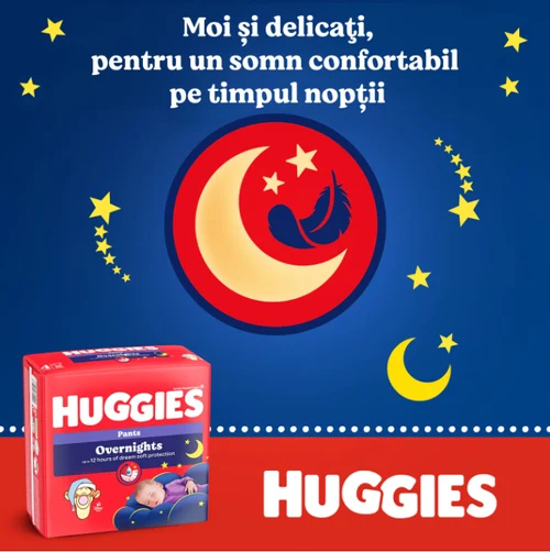SET 2 BUC. x Huggies Overnights Pants  4  (9-14 kg)  26 buc. .