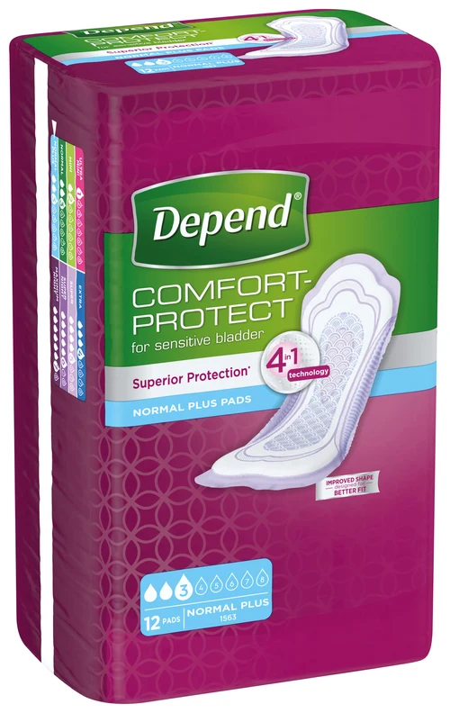 Урологические прокладки Depend Comfort Protect Normal Plus, 12 шт.