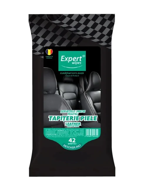 Romtec Expert Wipes, Влажные салфетки для кожаной обивки автомобиля, 42 шт.