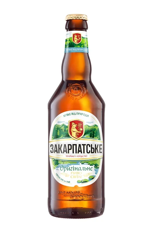 Bere blondă pasteurizată „Zakarpatske Orygynalne” 10,3%, alc. 4,1%, sticla 0,5L