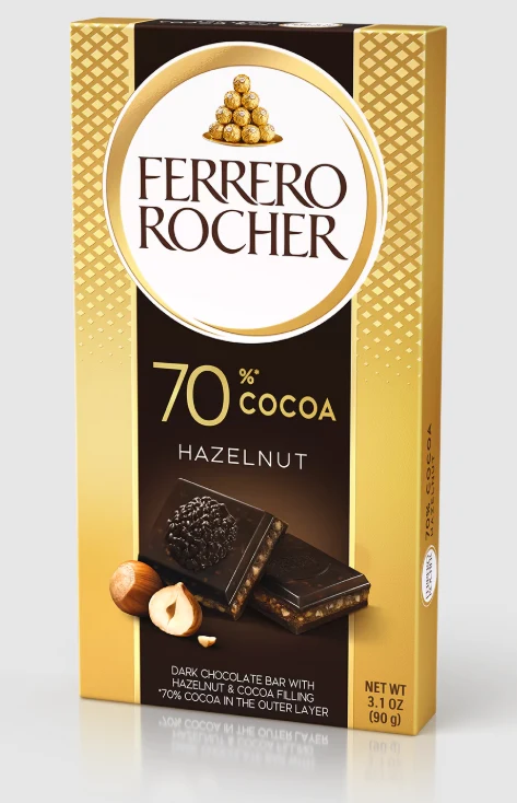 Rocher Tablets Hazelnut/Dark 70% 90gr