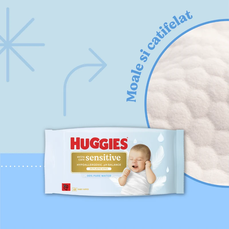 Huggies Влажные салфетки Extra Care Sensitive Triple (48buc x3) 4